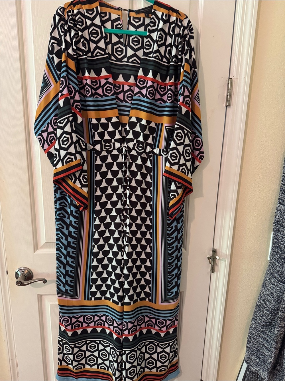 Black Geometric Multi-Color Maxi Dress